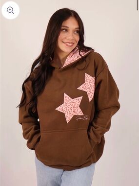 Prisana Bay Leopard hoodie in brown XS